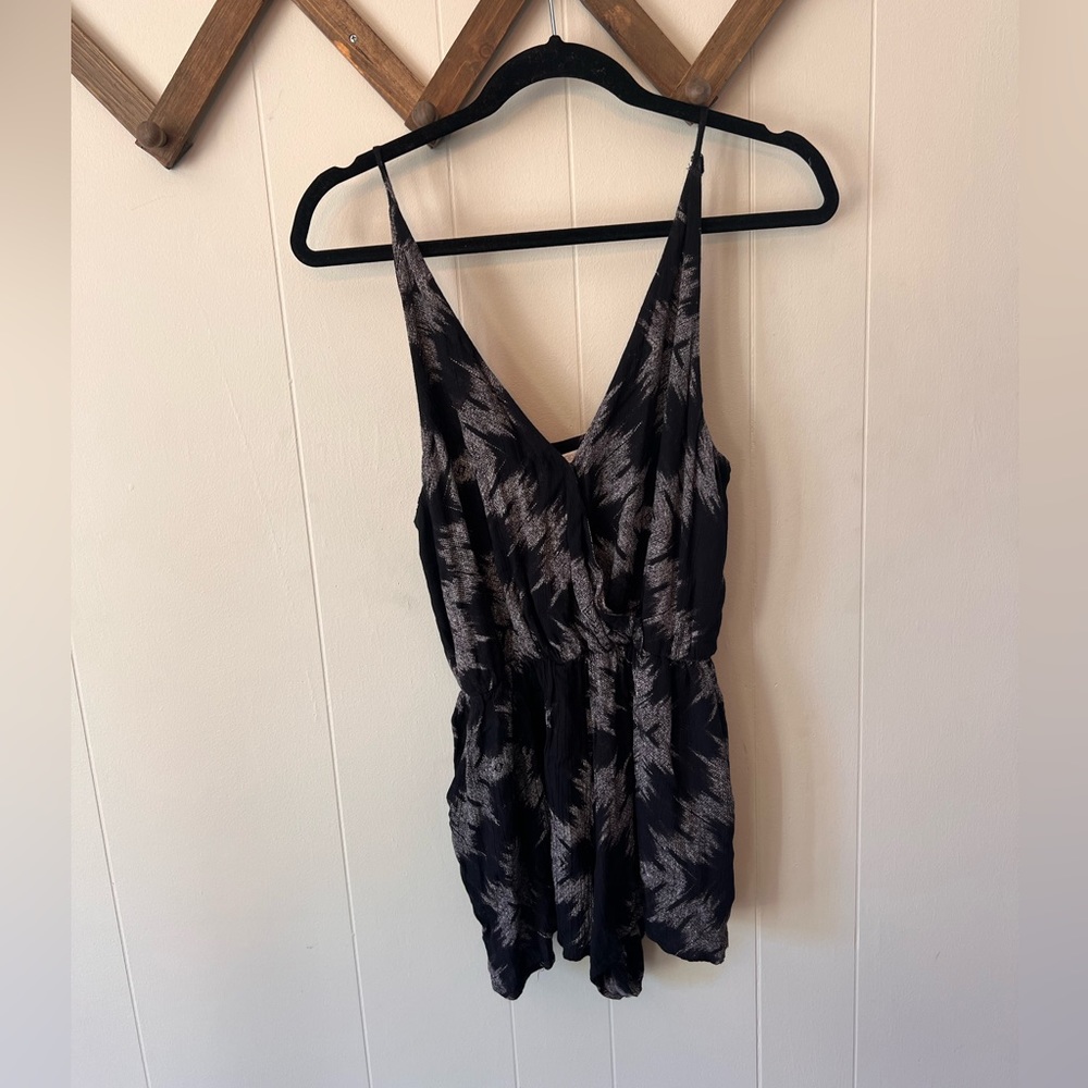 Amuse society surplice romper black and white
